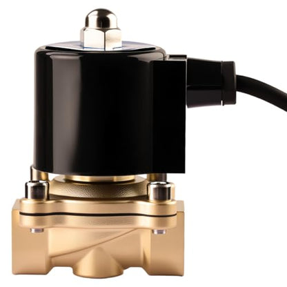 Waterproof Brass Electric Solenoid Valve 1/2" 110VAC Brass Normally Closed - Compatible with Water, Air, Diesel, Gas - Replaceable VITON Seal - Compact Direct Acting - color: 110VAC, size: 1/2"NPT