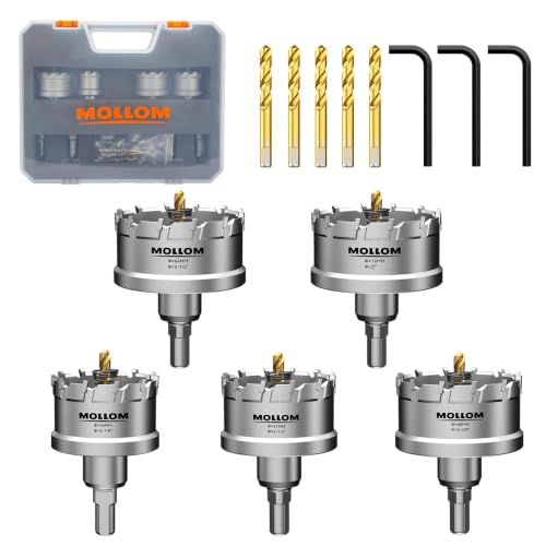 Mollom 5Pcs (54-76mm) TCT Heavy Duty Carbide Hole Saw Set - size: 54-76mm