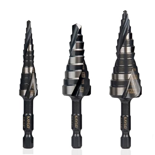 KAYGO M35 Cobalt Step Drill Bit, 1/4" Hex Shank for Metal & Stainless - size: 1/8"- 7/8"(3 pcs)