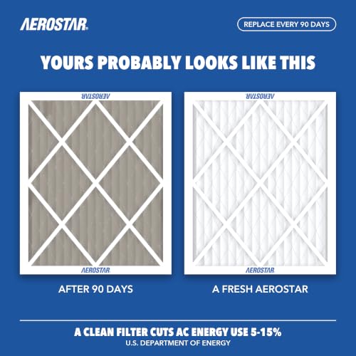 Aerostar Air Filter 21 1/2 x 23 1/2 x 1 MERV 8 Furnace Filter, 6 Pack