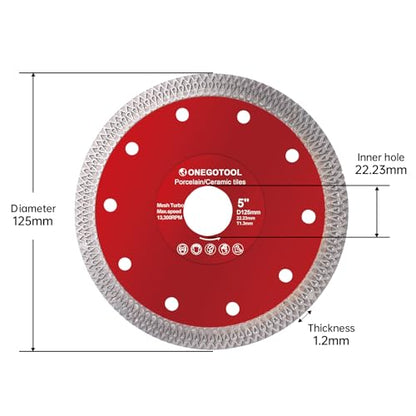 3Pcs 5 inch Diamond Tile Saw Blades Grinder Cutting Blade for Angle Grinder Super Thin Indestructible Disc for Cutting Porcelain Ceramic Granite Marble - size: 5”(125mm)