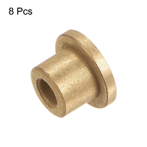 HARFINGTON 8pcs Flange Bearing Sleeve 4mmBore,8mmOD,8mm L,Bronze Bushing - size: 4mm x 8mm x 8mm