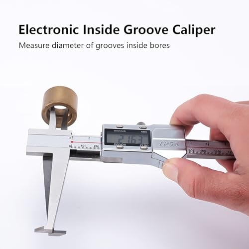 Digital Inside Groove Caliper Electronic Caliper with Upper Jaw and Lower Jaw Groove, 9-150mm/6 Inch, 0.01mm/0.0005", Metric/Imperial, IP54, Stainless Steel (6 Inch) - size: 6 Inch
