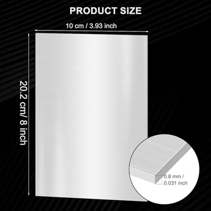 2PCS 304 Stainless Steel Sheets, 8 x 4 x 1/32 inch Stainless Steel Plates 0.8mm(22 Gauge) Thick Stainless Steel Shim Plates Metal Sheets for Kitchen DIY Craft Making - size: 8 x 4 x 0.031 inch(2PCS)