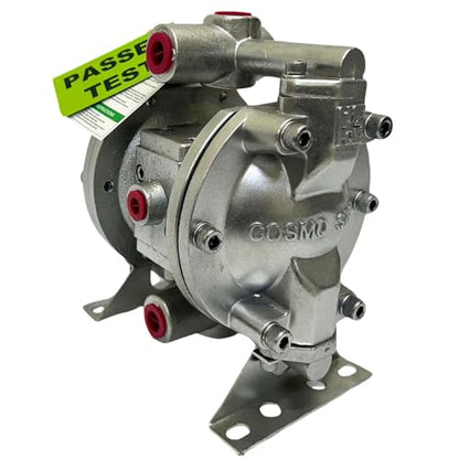 COSMOSTAR D0902 3/8" Double Air Diaphragm Pump, Aluminum Body, Teflon Ball, seat and Diaphragm, Pump Muffler, Pump, Chemical Pump, Waste Oil Pump, Pneumatic Oil Pump, Diaphragm Pumps - size: D0902 3/8" Aluminum