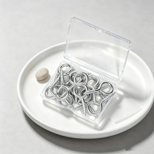 10 Pcs 2.2 Inches Eye Hooks,M6 Screw Eye Hooks,Heavy Duty Screw Eye Bolt,Load Bearing 200LB,Eye Bolt for Indoor & Outdoor Use
