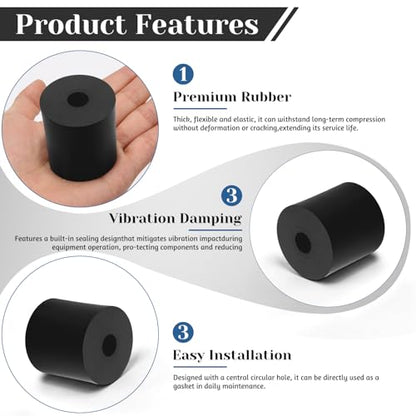 8 PCS Multi Purpose Rubber Spacer, 1-9/16" OD x 3/8" ID x 1-9/16" Thickness - size: 1-9/16" OD x 3/8" ID x 1-9/16" Thickness