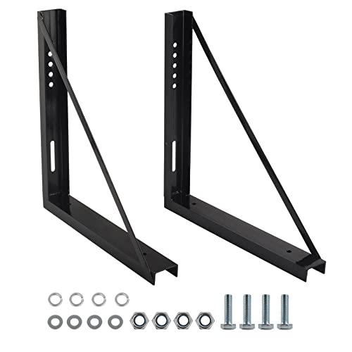 2 PCS 24 x 24 Inch Black Welded Structural Steel Mounting Brackets - size: 24"x24" Welded-2PCS