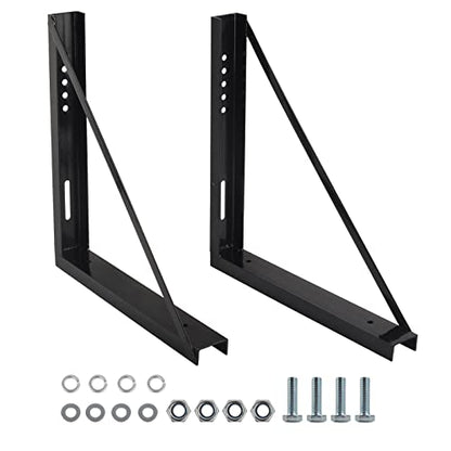 2 PCS 24 x 24 Inch Black Welded Structural Steel Mounting Brackets - size: 24"x24" Welded-2PCS