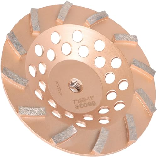 findmall 7 Inch 12 Turbo Diamond Segments 5/8 Inch -11 Arbor Grinding Wheels Diamond Cup Grinding Wheels Fit for Concrete and Masonry Available - size: 7 inch 12 segments
