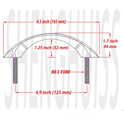 SHENGHUISS Boat Grab Handle Solid 316 Stainless Steel Marine Grade Heavy Duty Grab Bar Handrail W/Screws 6.5 inch (165MM) - color: B-6 inch 1 Pack