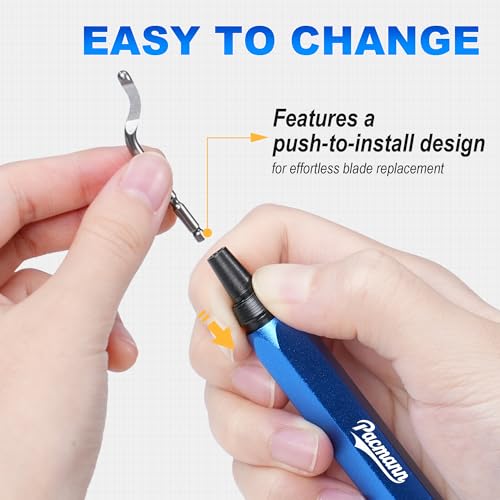 Deburring Tool, 11 High-Speed Steel Blades, 360-Degree Rotary Head