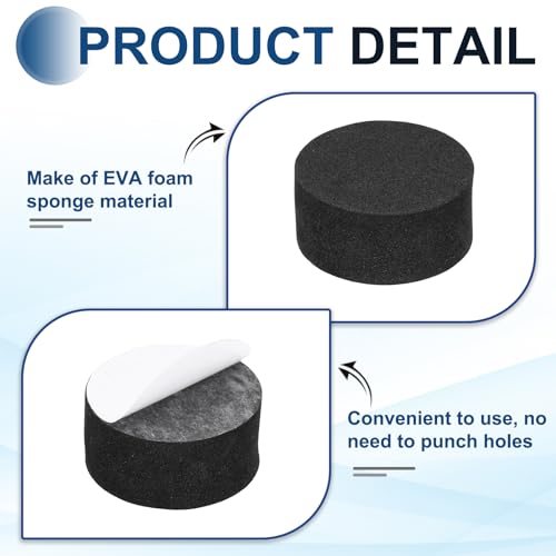 MECCANIXITY 8 Pcs Single Sided Speaker Isolation Feet Pads, 30mmx15mm Non Slip Foam Shock Absorption Base Pad Amplifier Stand Feet Mat for Speaker HiFi Home Theater Sound System, Black - size: 30mmx15mm