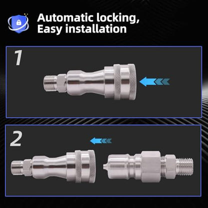 2PCS M14 to M16 Hydraulic Quick Connect Adapter, Metric M14 Female M16 Male Hydraulic Fitting for AGT Mini Excavator Hydraulic Hose