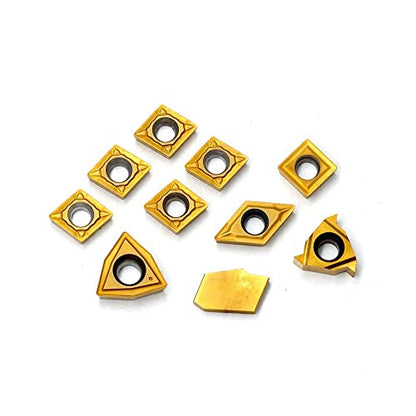 OSCARBIDE Carbide Turning Inserts 10 Pieces/Pack,MGMN200,11ER A60,GTN-2,WCMT050304,CCMT060204,DCMT070204 or 1/2"Shank or 3/8"Shank Indexable Lathe Turning Tool Holder Insert Replacement