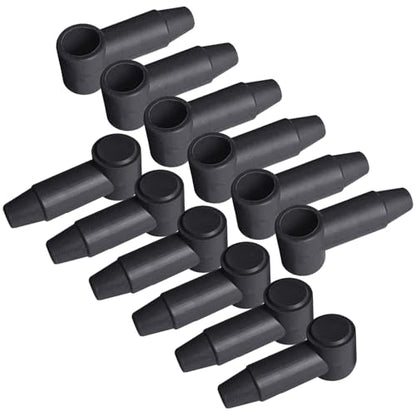 Ampper Silicone Terminal Covers Fit 1/4", 5/16" Stud 6-1 Gauge, Black 12 Pc - color: Black, size: 1/4" & 5/16" Stud Long