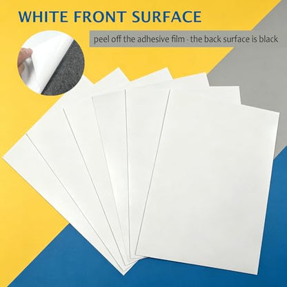 6 Pack, White Adhesive Metal Sheets-8.5” x 12.3”, Ferrous Sheet for Magnets Receptive, 40 Mil Thin Flexible Rubber Steel, Magnetic Miniatures Organization – Fits Standard US Really Useful Box - size: 8.5"X12.3"-6 Pcs, White