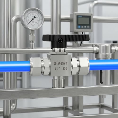 1PCS 304 Stainless Steel Compression Valve,1" Tube OD Straight Adapter, for water/oil/air systems. - size: 1" OD (Valve)