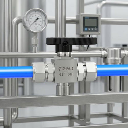 1PCS 304 Stainless Steel Compression Valve,1" Tube OD Straight Adapter, for water/oil/air systems. - size: 1" OD (Valve)