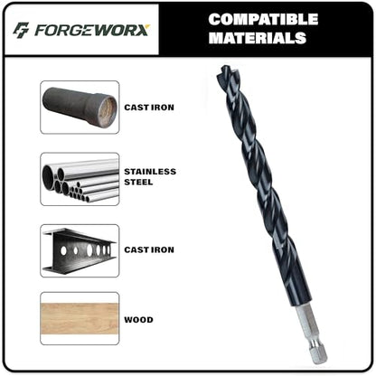5/32 Inch Cobalt Drill Bits 2pcs Heavy-Duty Metal Drill Bit Set for Steel, Cast Iron, TiAlN Coating, 1/4" Hex Shank (5/32" x 4") - size: 5/32 in