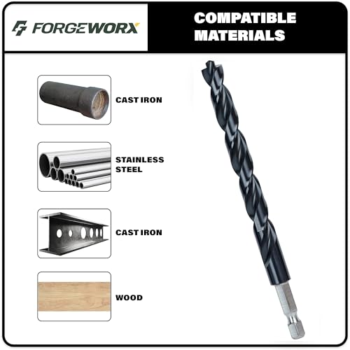 1/16 Inch Cobalt Drill Bits 2pcs Heavy-Duty Metal Drill Bit Set for Steel, Cast Iron, TiAlN Coating, 1/4" Hex Shank (1/16" x 4") - size: 1/16 in