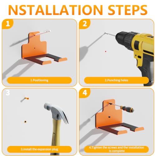 Wall-Mounted Weed Wacker Hanger, Garage Tool Organizer, 1 Pack Orange - color: orange 1 Pack