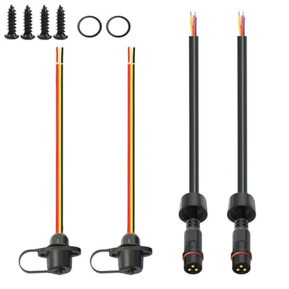 18AWG M16 3Pin Waterproof Connector,3 Wire Male Female Plug - size: 18AWG 3Pin Waterproof Connector