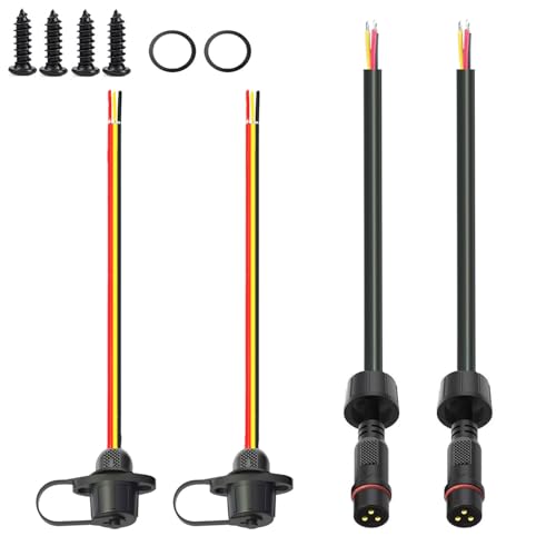 18AWG M16 3Pin Waterproof Connector,3 Wire Male Female Plug - size: 18AWG 3Pin Waterproof Connector