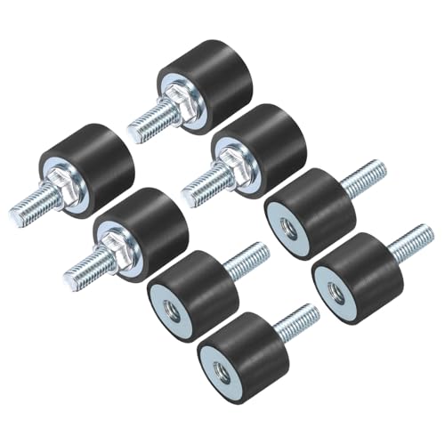 uxcell 6pcs M8x23mm Rubber Isolator Mounts with Studs 25x20mm - size: VD-D25*H20, M8*23
