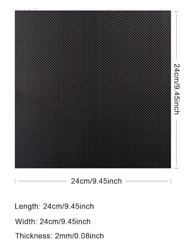 Carbon Fiber Sheet, 240×240 MM 0.5mm 1.0mm 1.5mm 2mm 2.5mm 3.0mm 4.0mm, 3K Full Carbon Fiber Board 100% Plain Weave Glossy Surface Carbon Fiber Plate - size: 240×240×2MM, style: Plain Weave Glossy Surface