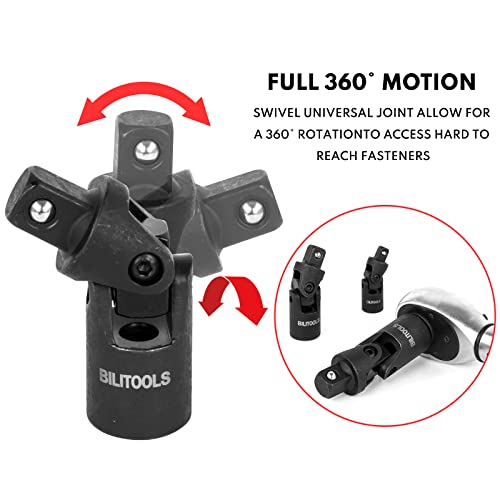 BILITOOLS 18Pcs Impact Socket Extension Set, Socket Adapter & U-Joint Kit - style: Drive Tool Accessory Set