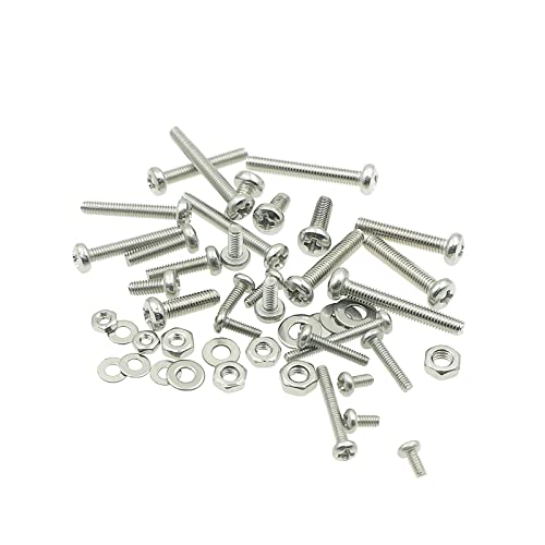 720PCS 304 SS Metric M2-M3 Pan Head Machine Screws Nuts Washers Kit - size: M2, M2.5, M3