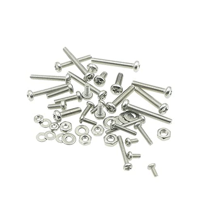 720PCS 304 SS Metric M2-M3 Pan Head Machine Screws Nuts Washers Kit - size: M2, M2.5, M3