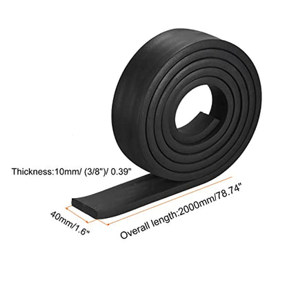 uxcell EPDM Rubber Foam Sheet Strips 3/8" T x 1.6" W x 78.74" L, Neoprene Rubber Sheet Rolls for DIY Gasket, Sealing Padding, Reduce Vibration Mat - size: 3/8"T x 1.6"W x 78.74"L