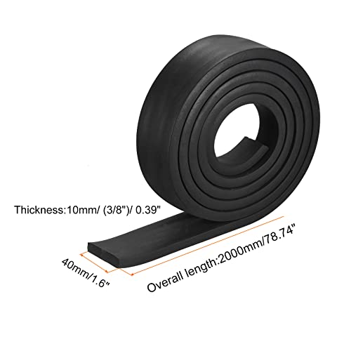 uxcell EPDM Rubber Foam Sheet Strips 3/8" T x 1.6" W x 78.74" L, Neoprene Rubber Sheet Rolls for DIY Gasket, Sealing Padding, Reduce Vibration Mat - size: 3/8"T x 1.6"W x 78.74"L