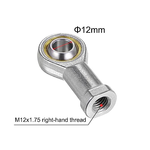 uxcell 4pcs SI12TK PHSA12 M12 Female Rod End Bearing M12x1.75 Right Hand Thread, Self-Lubricating Joint Rod Ends, Includes Jam Nut - size: M12