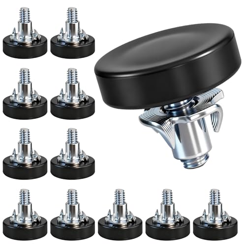 Adjustable Leveling Feet 12 PCS, 1/4" Thread Furniture Feet with T-Nuts