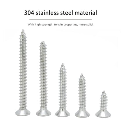 #10 × 3/4" Flat Head Phillips Wood Screw, Flat Head Self Tapping Screw Sheet Metal Screws Wood Screws, Stainless Steel 304 (18-8), 10 × 3/4-Inch, 100Pcs - color: Stainless Steel Screws, size: #10 x 3/4"