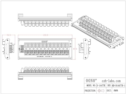 DIN Rail Mount 12 Channel Paddle Switch AC 115V 230V Power Distribution Strip Module - style: Paddle Switch, DIN Rail Mount