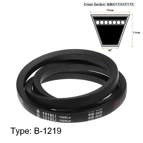 HARFINGTON B-1219 V-Belts Drive Belt 1219mm(48") Inner Girth 17mm Top Width B Section Rubber for Power Transmission - size: 1219mm