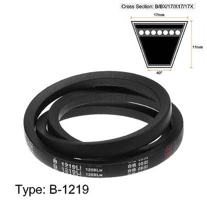 HARFINGTON B-1219 V-Belts Drive Belt 1219mm(48") Inner Girth 17mm Top Width B Section Rubber for Power Transmission - size: 1219mm