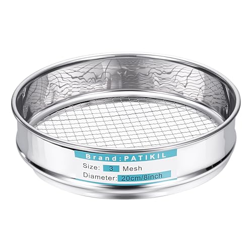 PATIKIL Lab Sieve 3 Mesh(7mm) 7.9"(20cm) Diameter Sifting Screen - size: 3 Mesh(7mm)/7.9"
