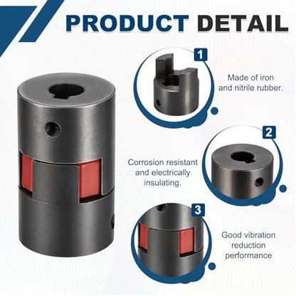 MECCANIXITY Flexible Coupling Coupler Set 25/64" to 15/32" L050 L-Jaw - size: 25/64" to 15/32"