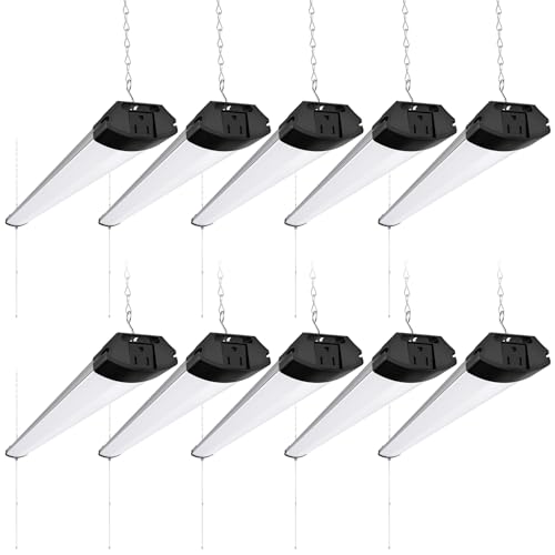 Barrina BS84 LED Shop Lights 4FT for Workshop, 84W 10000LM 6500K, 10 Pack - color: 6500K, size: Black-84W-10 Packs