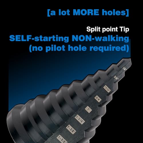 M2 HSS Step Drill Bit Unibit, 1/4"-2", Metal Wood Plastic - size: 2 in