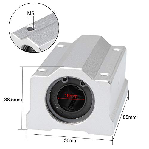 uxcell SCS16LUU Linear Ball Bearing Slide Block Units Extra Long, 16mm Bore Dia 1Pcs - size: 16mm