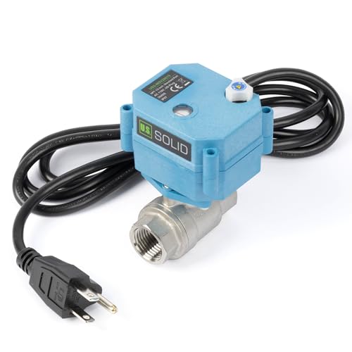 U.S. Solid 1/2 inch NPT 304 Stainless Steel Motorized Ball Valve - Plastic Electrical Ball Valve, 2 Wire Auto Return, AC 110~230V, Normally Closed, IP67, NSF Certified - size: 1/2 inch, style: Stainless Steel(IP 67)