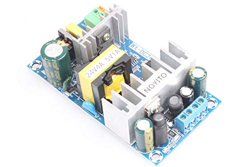 NOYITO AC to DC Isolated Power Supply Module DC 24V 4A 5V 1A Dual Output Power AC 120V (90-256V) 50-60Hz to 24V 5V 120W Industrial Power Module (Dual Output 24V 4A, 5V 1A, Blue) - size: Dual Output 24V 4A / 5V 1A