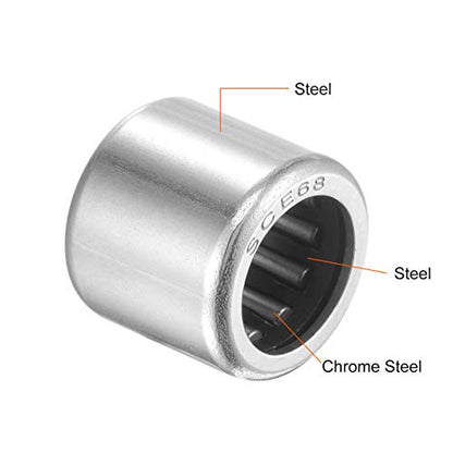 uxcell SCE68 Needle Roller Bearings 3/8-inch Bore 9/16-inch OD 1/2-inch Width Chrome Steel Open End 5pcs - size: 3/8x9/16x1/2"