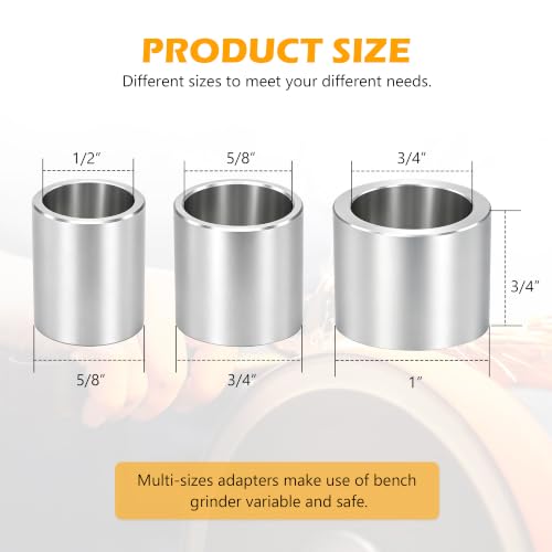 Aluminum Bench Grinder Reducing Bushing Arbor Adapter, 3/4" Thick, 3 Kits - style: 3/4" Thick-3 Piece